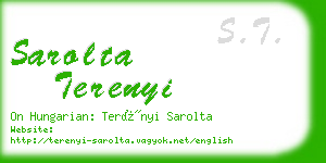 sarolta terenyi business card